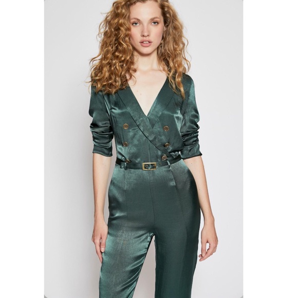 New Free People I Am Woman Green Jumpsuit - Picture 2 of 6